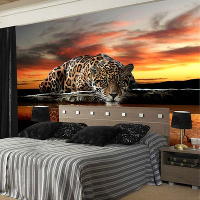 3D Wallpaper Mural Leopard - Goods Shopi