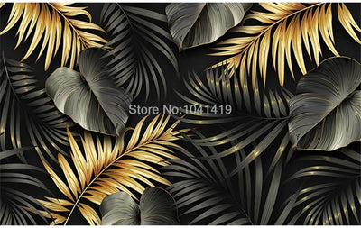 3D Mural Wallpaper Tropical Plant Leaf