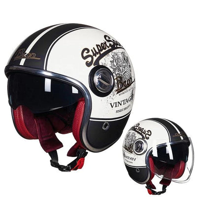Vintage Helmet Motorcycle Open Face - Goods Shopi