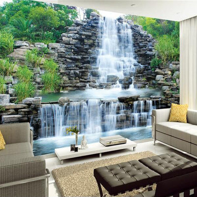 3D Wallpaper Natural Mural Waterfall - Goods Shopi
