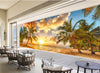 3D Nature Mural Wallpaper Sunset Sea Coconut Beach - Goods Shopi
