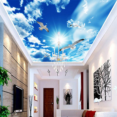 3D Mural Wallpaper Blue Sky - Goods Shopi