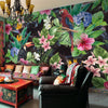 Mural Wallpaper Tropical Rain Forest Parrot Leaf - Goods Shopi