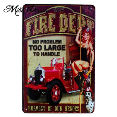 Garage Pin up Lady Route66 Tin sign - Goods Shopi