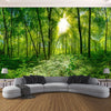3D Wallpaper Mural Sunshine Green Forest - Goods Shopi