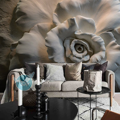 3D Wallpaper Mural Rose Flowers Abstract Art - Goods Shopi