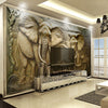 3D Elephants Mural Wallpaper - Goods Shopi