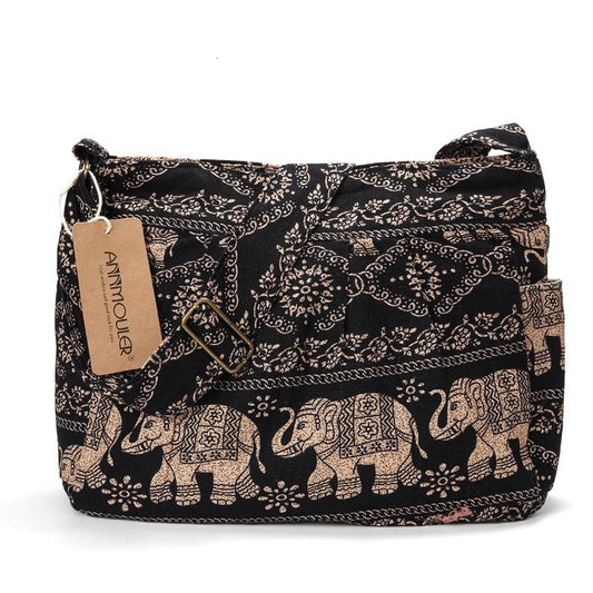 Women Cotton Fabric Elephant Tribal Messenger Bag - Goods Shopi