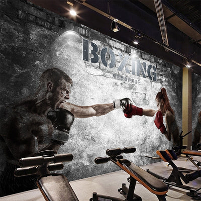 Mural Wallpaper 3D Abstract Boxing Gym - Goods Shopi