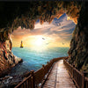 Beautiful Sunset Cave Landscape  Mural Wallpaper - Goods Shopi