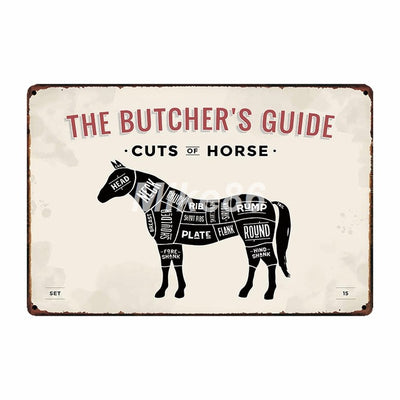 Farmhouse signs CUTS BUTCHER TIN SIGN Retro - Goods Shopi