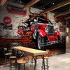 3D Mural WallPaper Retro Red Car - Goods Shopi