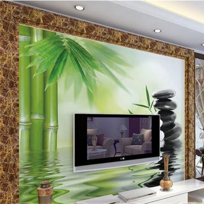 3D Wallpaper Bamboo Flower Murals Living Room - Goods Shopi