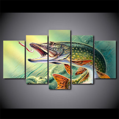 Fishing print 5 piece canvas Wall Art - Goods Shopi