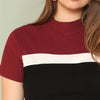 Color Block Plus Size Women T Shirts - Goods Shopi